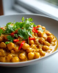 Cremiges Kürbis Curry Mit Kokosmilch Und Kichererbsen
