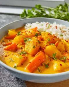 Herzhaftes Kürbis-Curry mit Kokosmilch