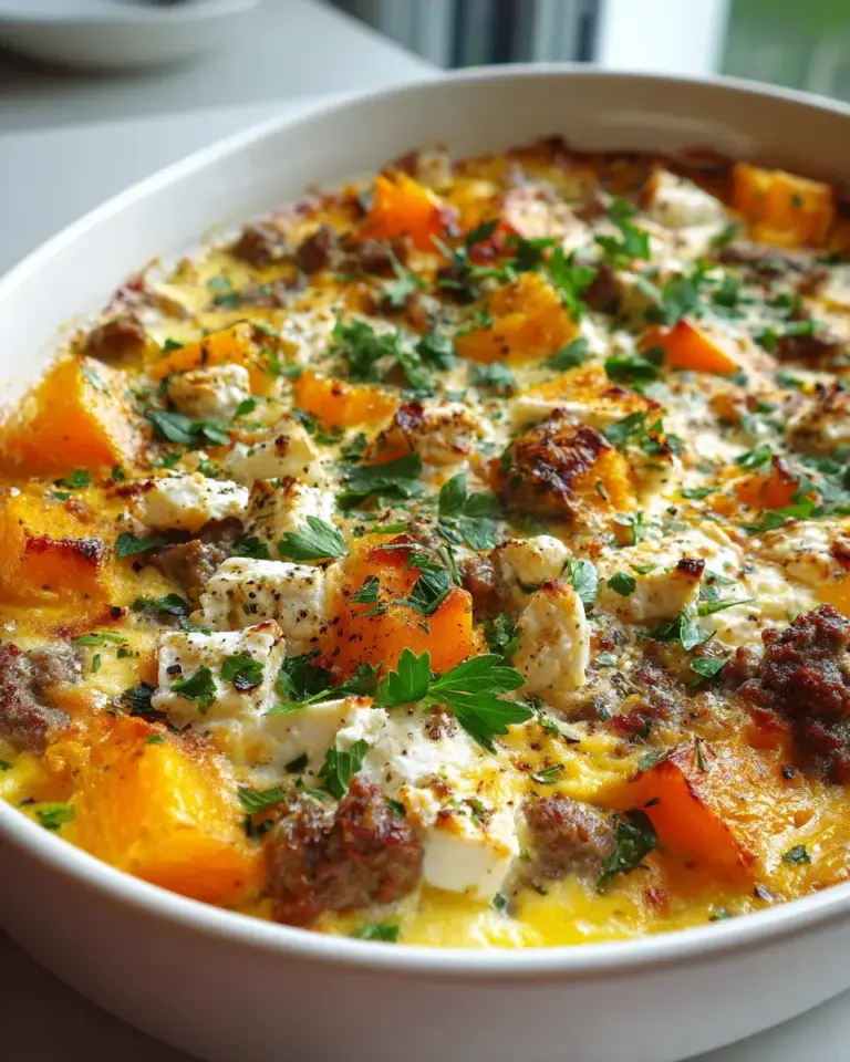 Kürbis Hackfleisch Auflauf mit Feta