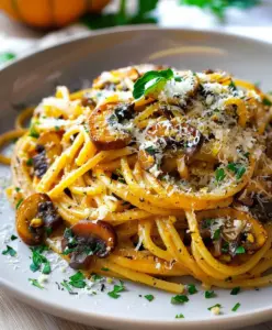 Köstliche Kürbis Pilz Pasta
