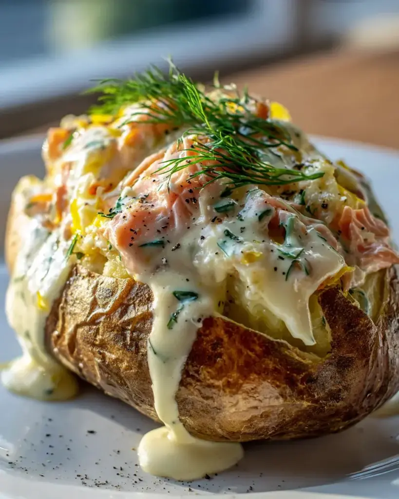 Lachs Zitrone gefüllte Kartoffeln