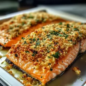Herzhafter gebackener Lachs mit Knoblauch-Parmesan-Kruste