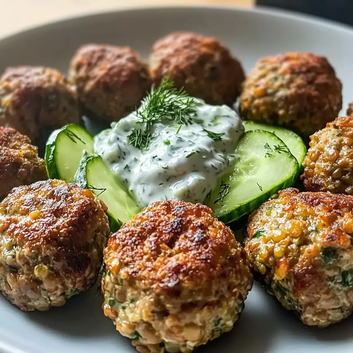 LinsenfleischballchenmitTzatziki