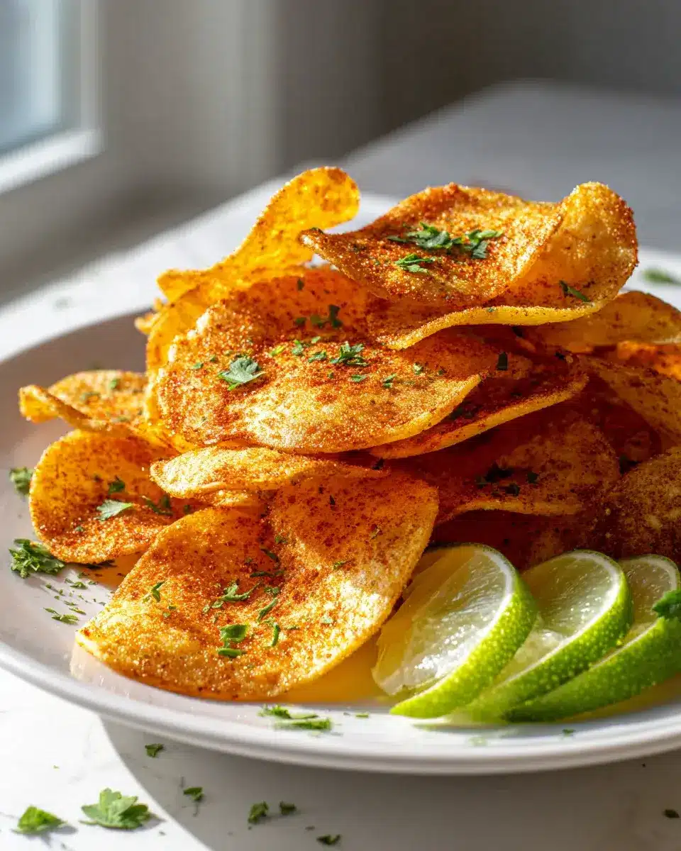 Luftfritteusen Chips Chili Limette