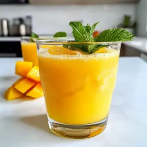Erfrischender Mango Ingwer Mocktail