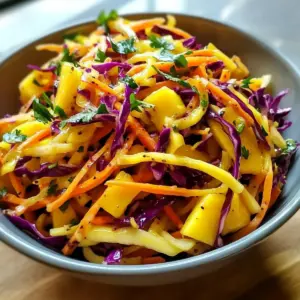 Erfrischende Mango-Slaw mit Limetten-Honig-Dressing