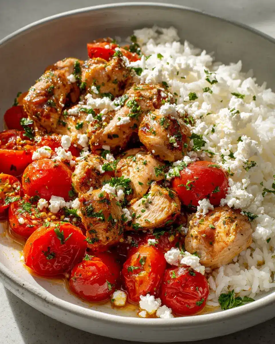 Mediterrane Hähnchen Tomaten Bowl Rezept