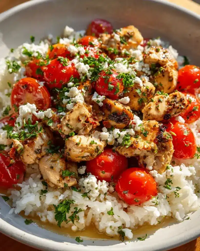 Mediterrane Hähnchen Tomaten Bowl Rezept