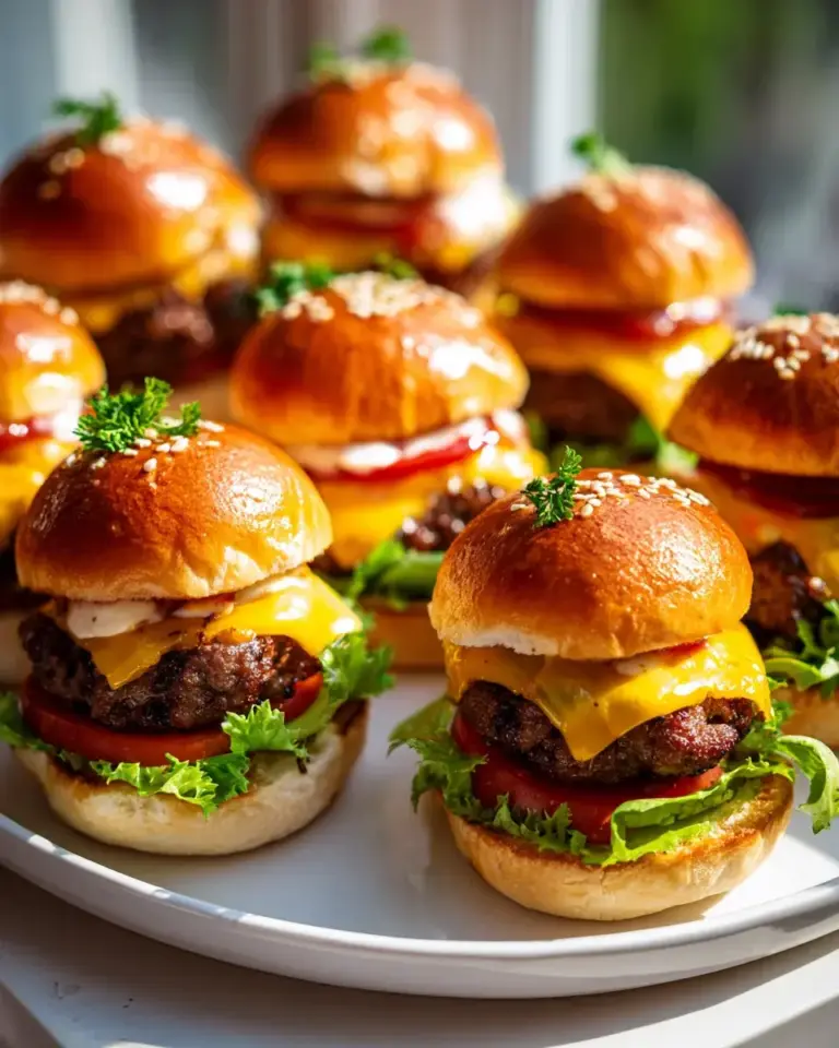 Mini Cheeseburger Sliders Rezept Spezialsoße