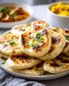 Mini Naan Brote Als Beilage Für Currys