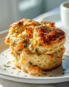 Mini Cheddar Bay Biscuit Seafood Pot Pie Cups