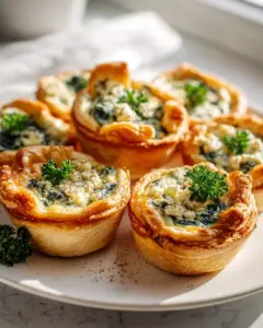 Mini Quiches mit Spinat und Feta