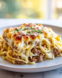 Cremiger Nudelauflauf mit Hackfleisch