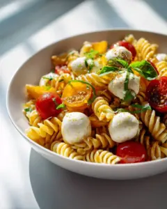 Nudelsalat mit Mozzarella und Kirsch-Extracttomaten nach Tim Mälzer