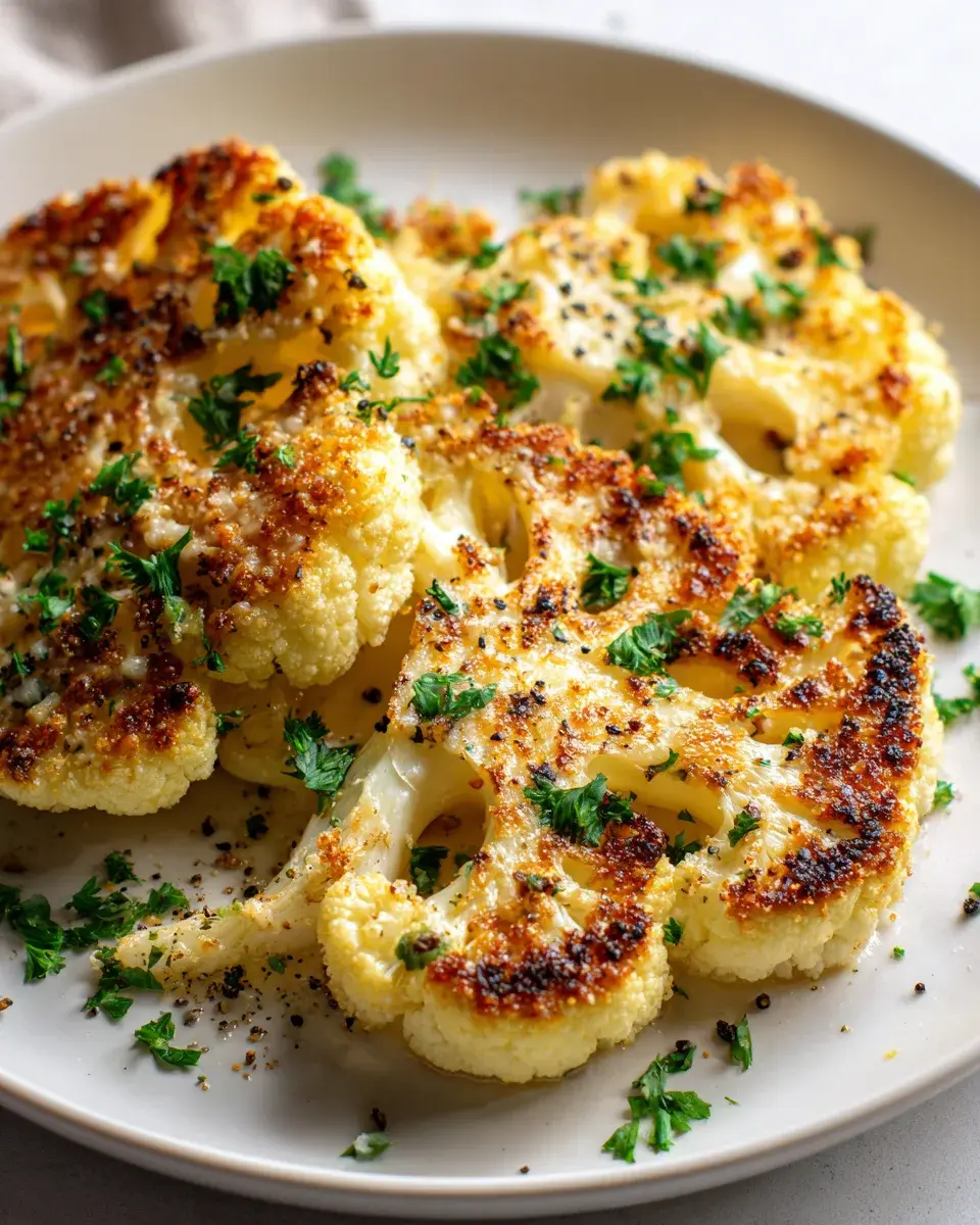 Ofen Blumenkohl Steaks Parmesan