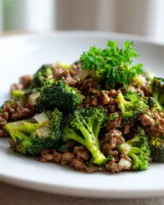 One Pan Hackfleisch mit Brokkoli