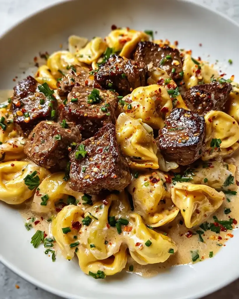 One Pan Steak Tortellini
