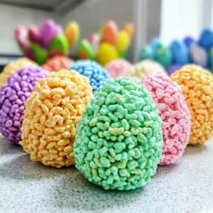 Bunte Rice Krispie Eier für Ostern