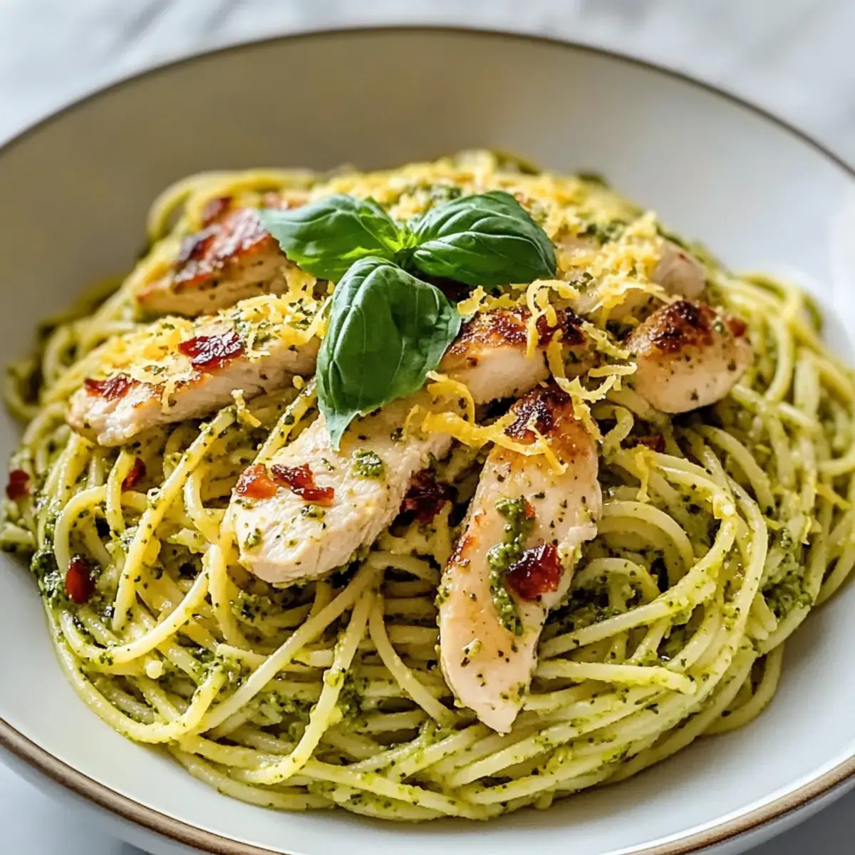 Pesto Pasta mit Hühnchen