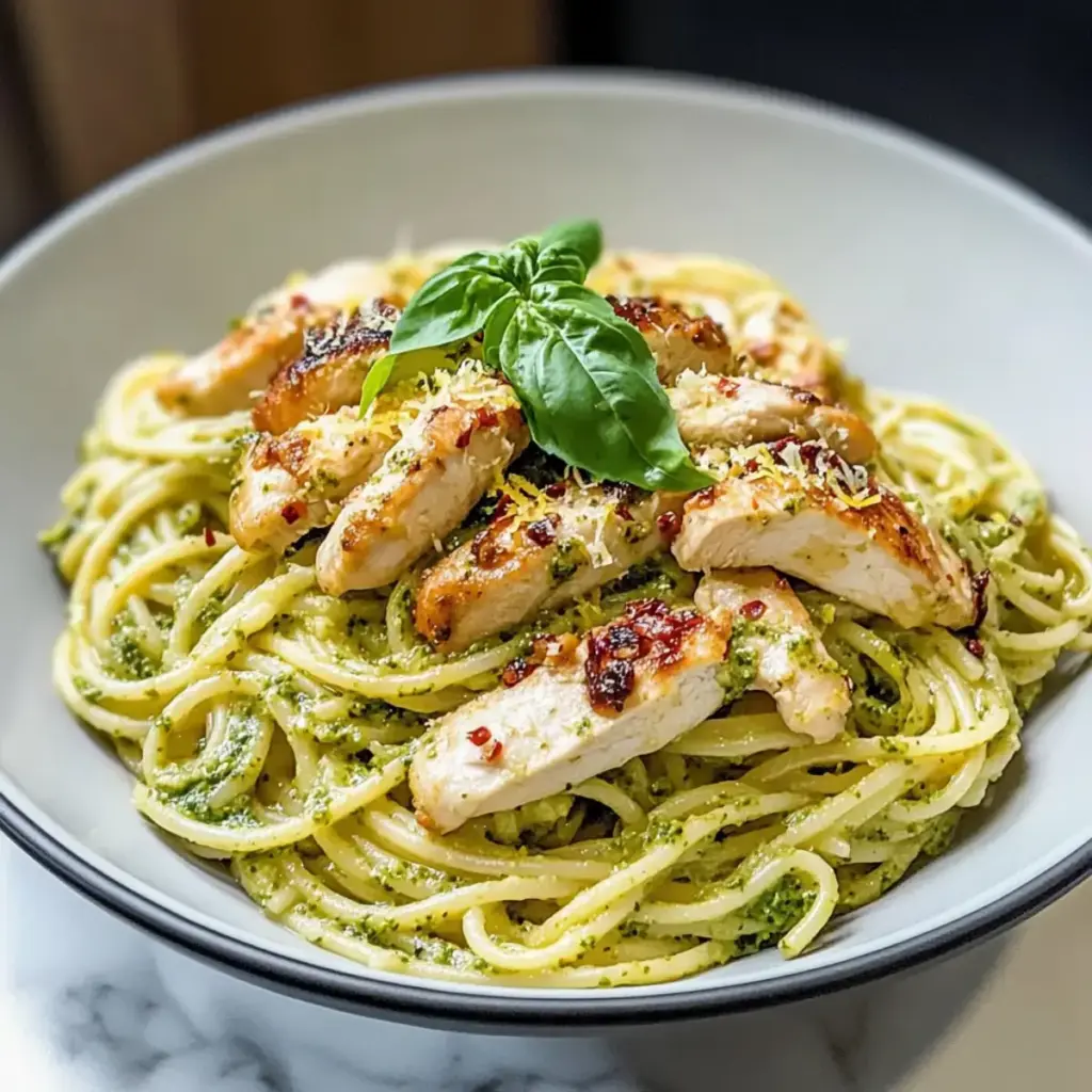 Pesto Pasta mit Hühnchen