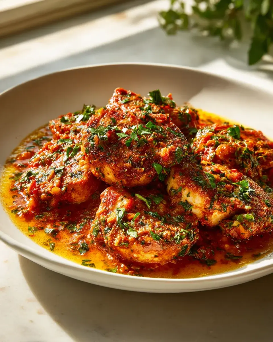 Protein Medaillons Tomaten Kräuter Soße Rezept