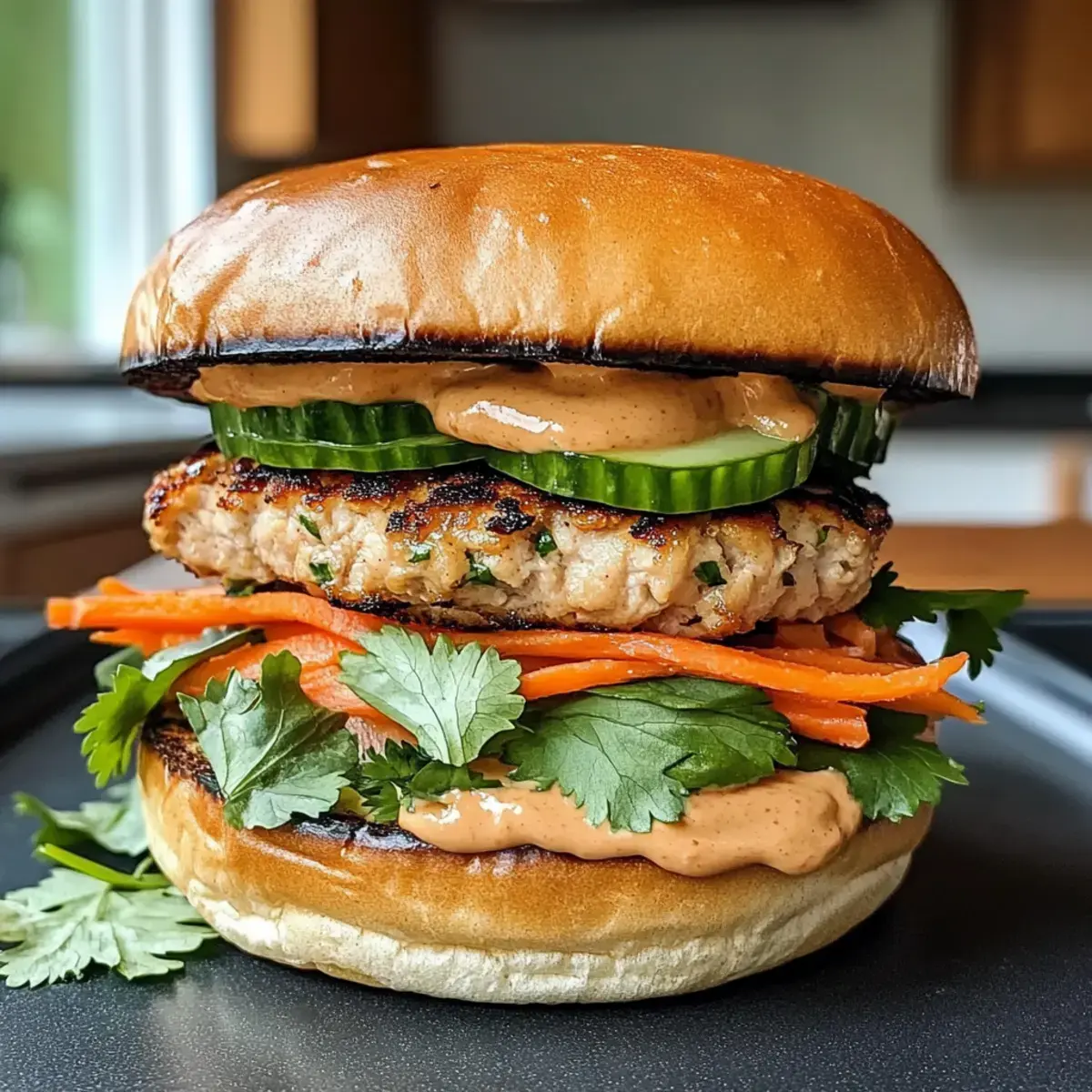 Putenburger mit Erdnusssoße