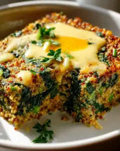 Herzhafter Quinoa Linsen Spinat Auflauf