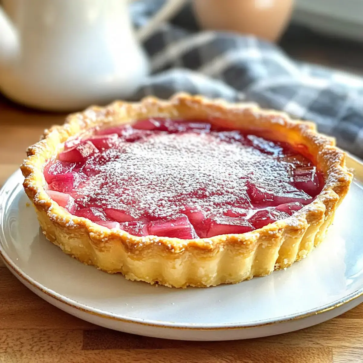 Rhabarber Pudding Tarte Rezept