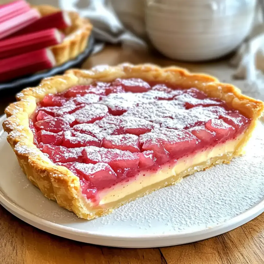 Rhabarber Pudding Tarte Rezept