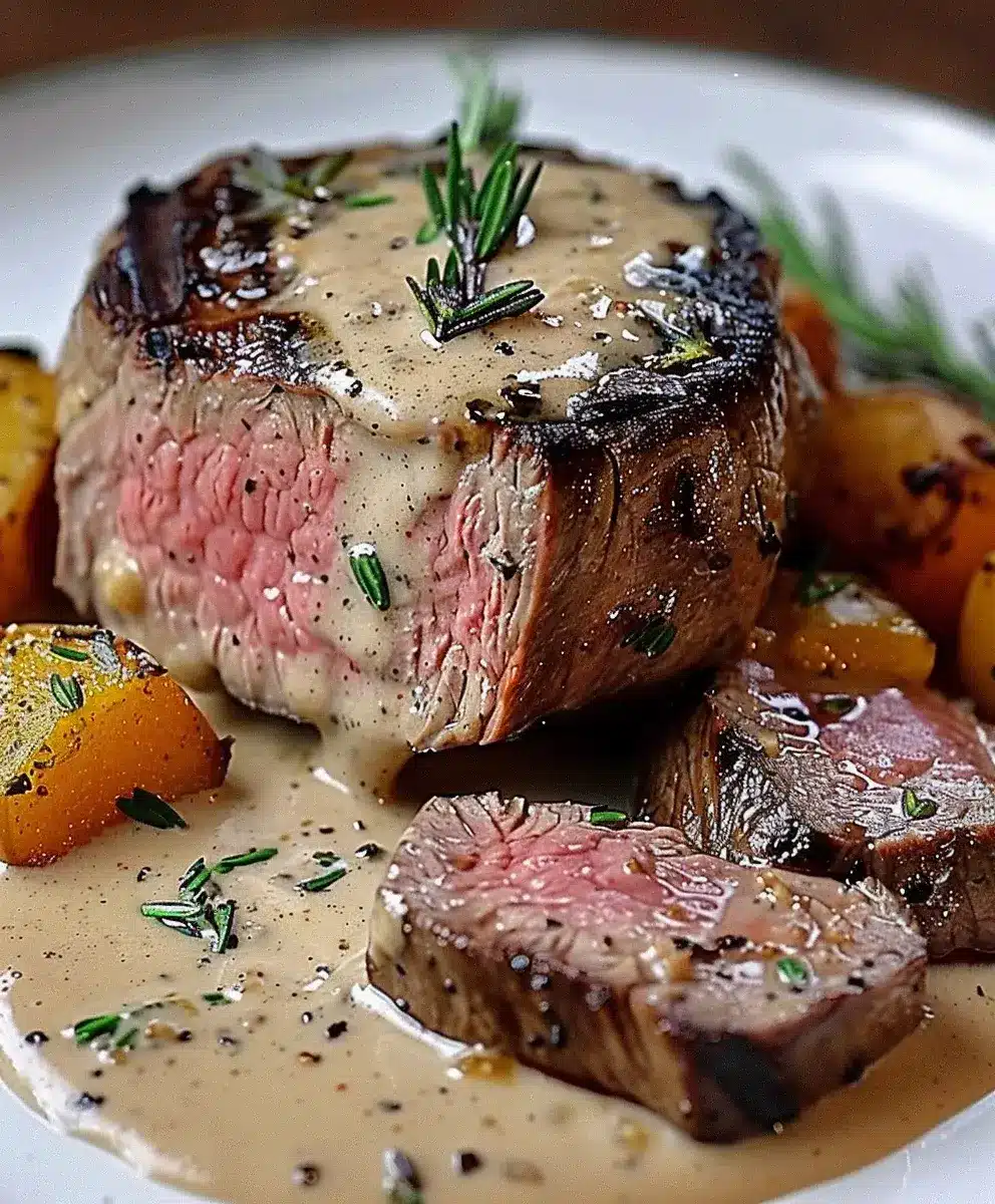 Rinderfilet mit Knoblauch Dijon Sahnesauce Rezept