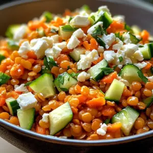 Orientalischer Rote Linsensalat mit Feta