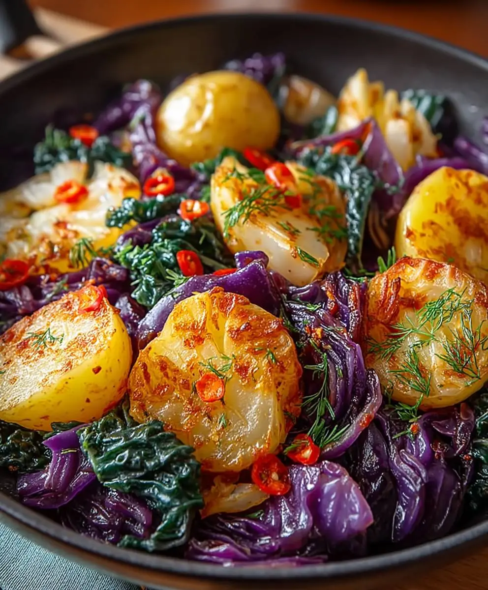 Rotkohl Kartoffel Pfanne 2 Rotkohl Kartoffel Pfanne