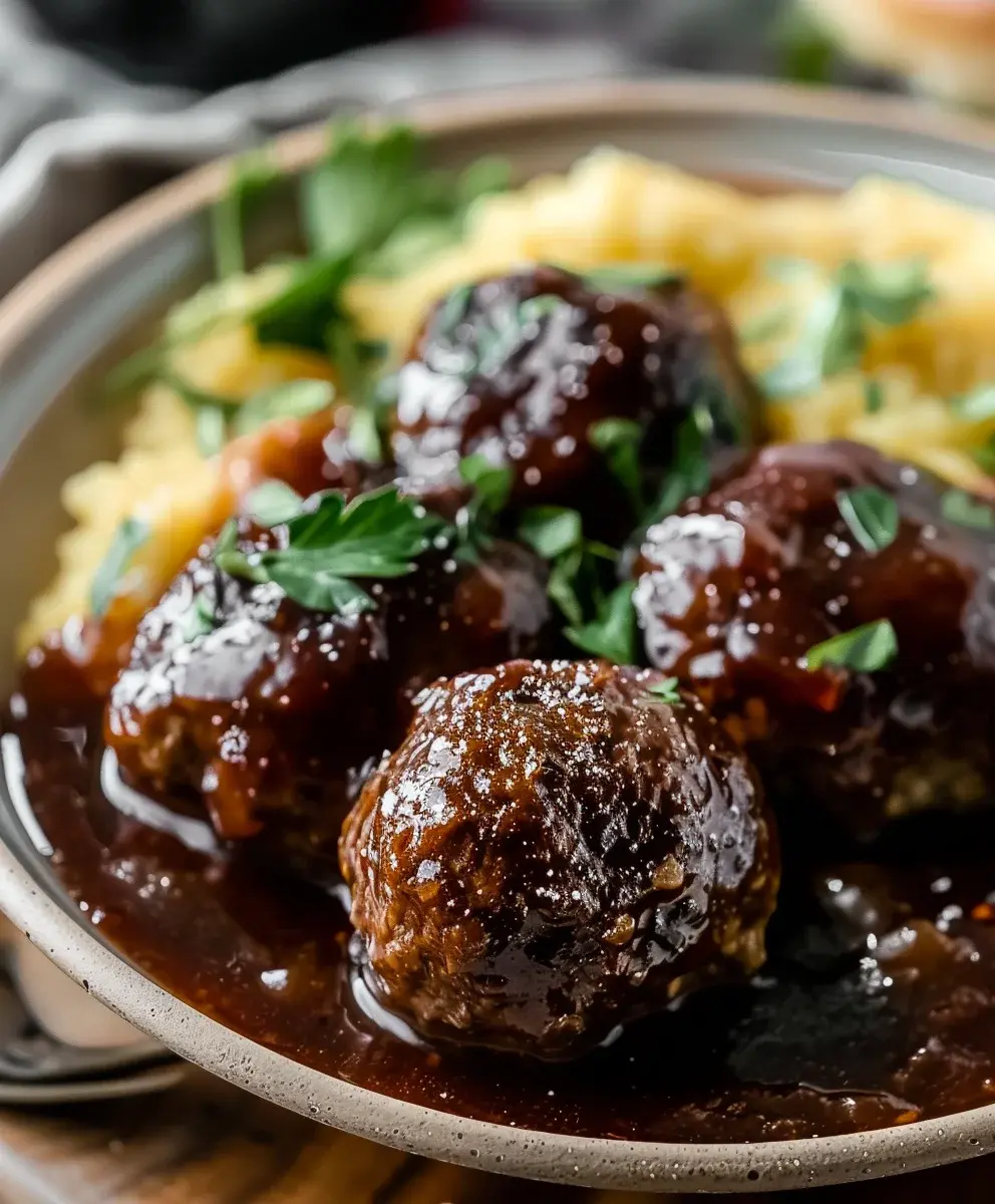 Rotwein geschmorte Fleischbällchen Rezept