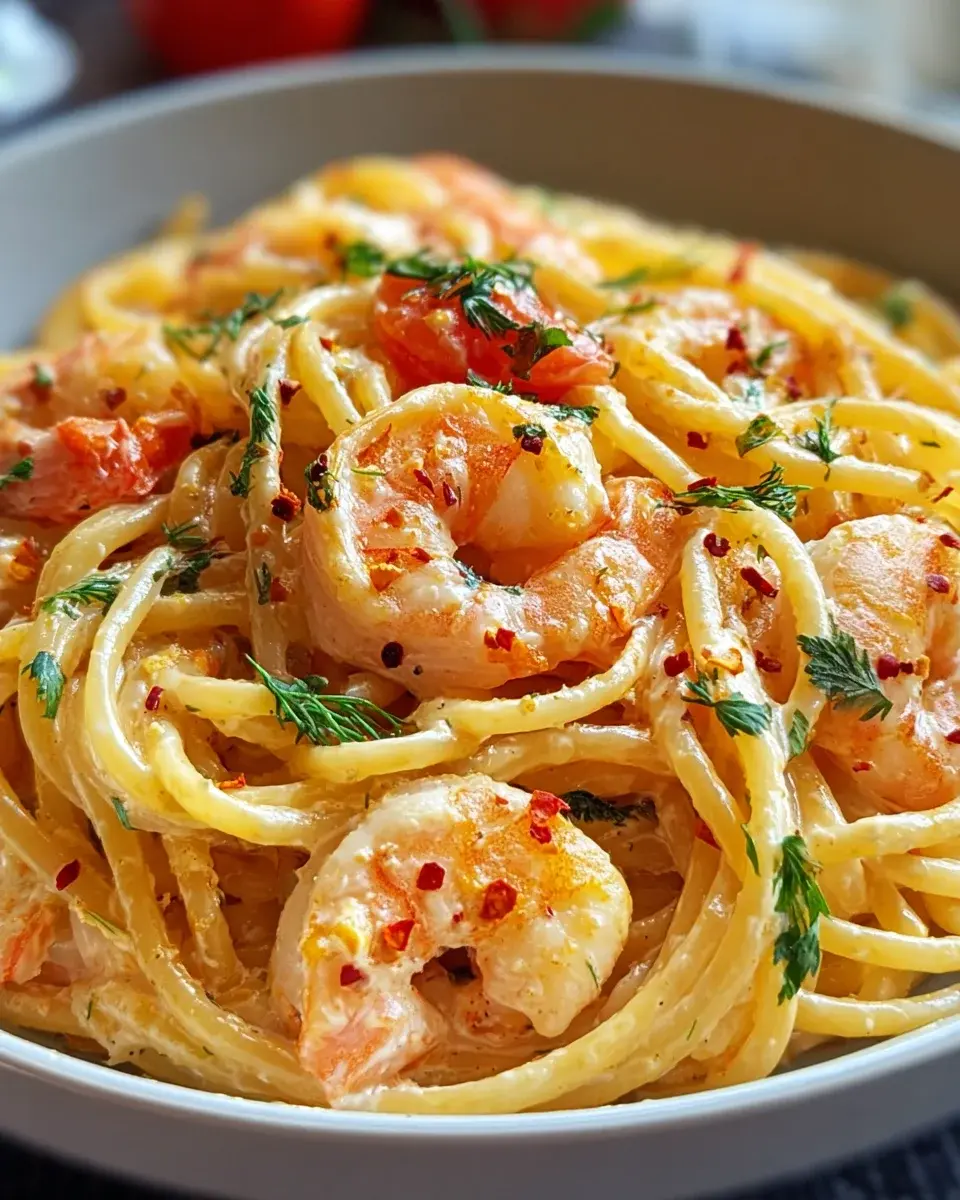 SpaghettimitGarnelenFrischkasesoe