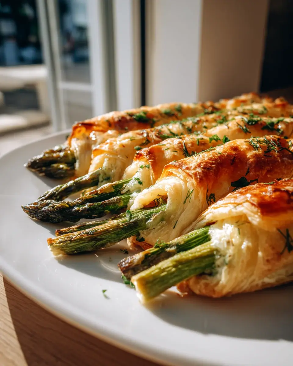 Spargel im Blätterteig