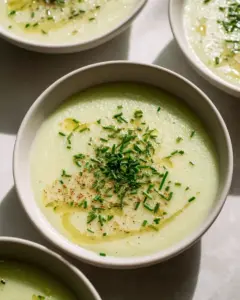 Cremige Spargelsuppe mit Butter und Muskat