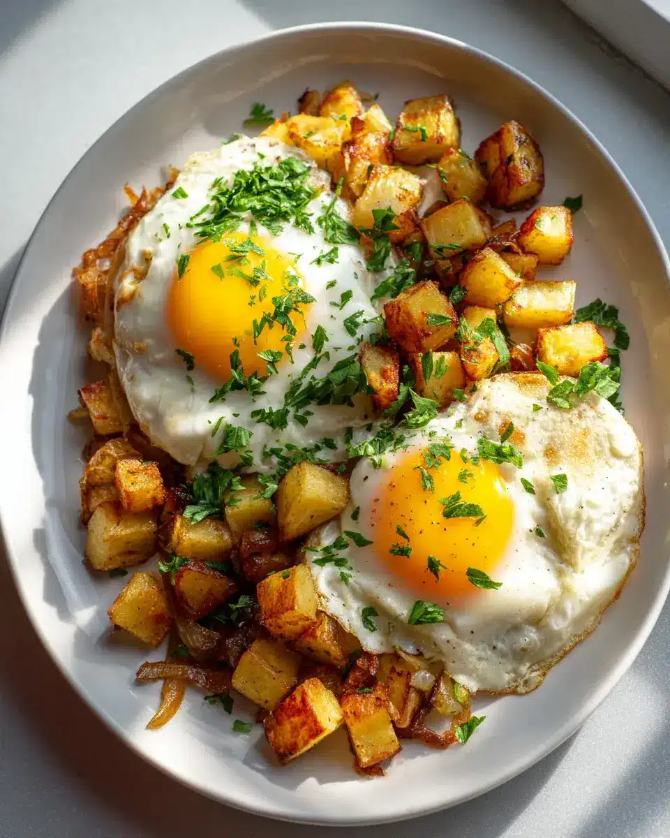 Spiegelei Kartoffel Zwiebel Pfanne
