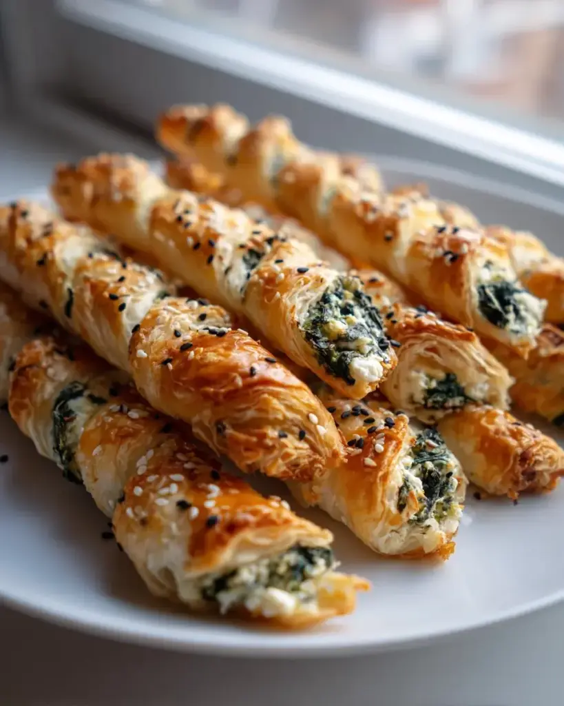 Spinat Feta Blätterteig Sticks Rezept
