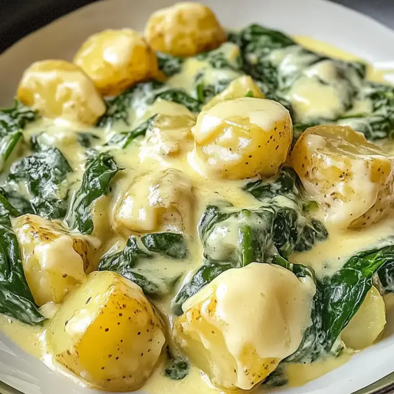 Spinatkartoffeln mit Käse-Sahne-Soße