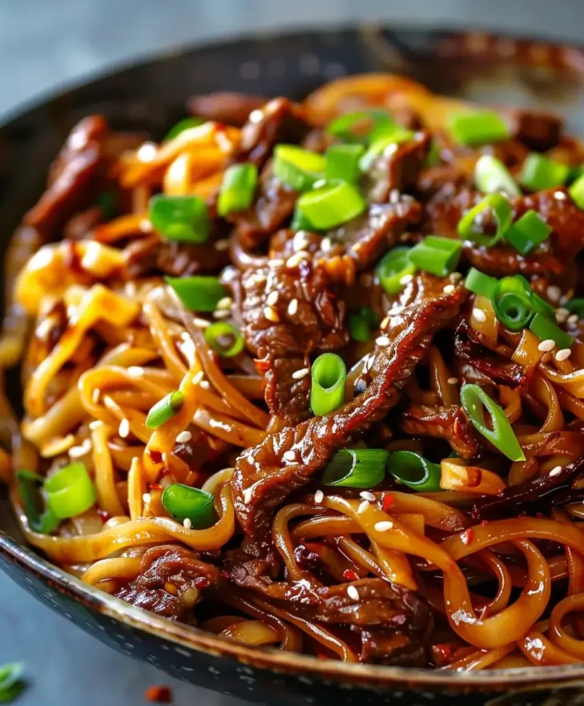 Sticky Beef Noodles Rezept