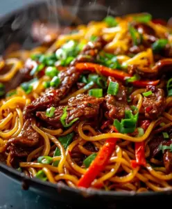 Köstliche Sticky Beef Noodles