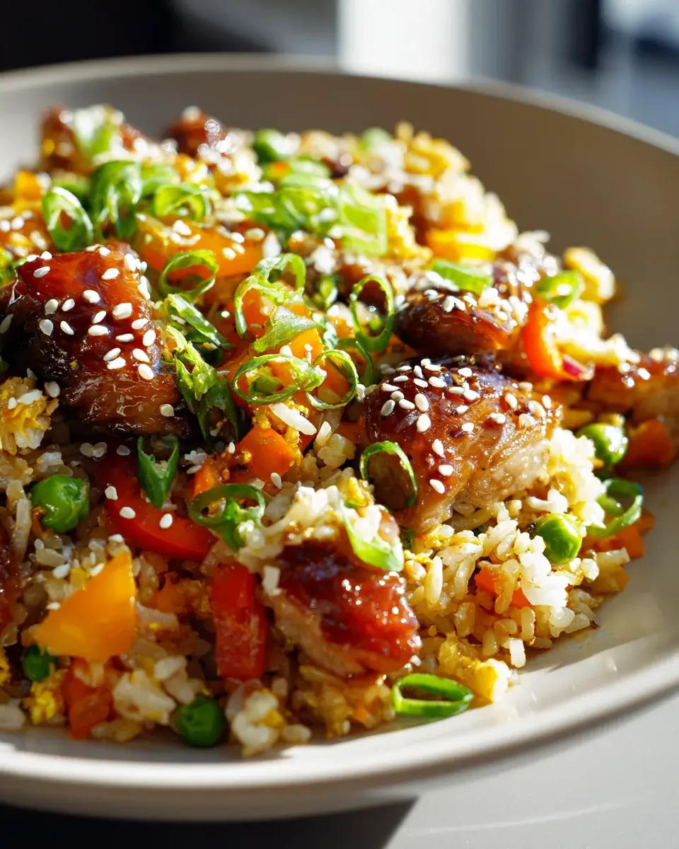 Teriyaki Hähnchen gebratener Reis
