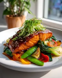 Teriyaki Lachs Mit Kohl Und Gemüse