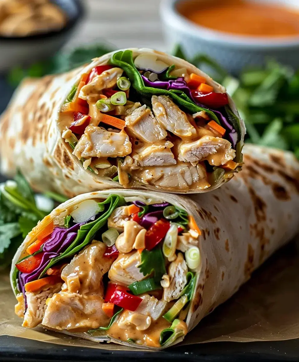 ThaiErdnussHahnchenWraps