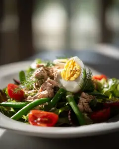 Thunfischsalat-Bowl mit Ei und Grünen Bohnen