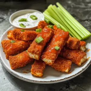 Knusprige vegane Buffalo-Tofu-Flügel