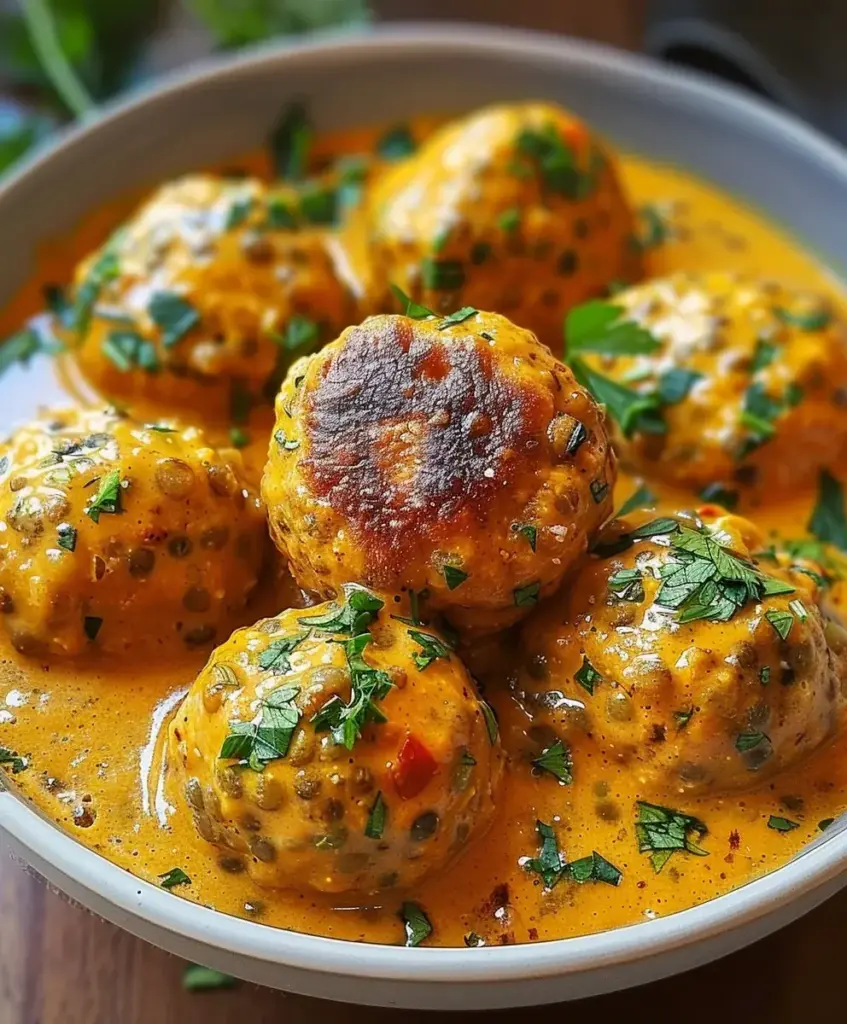 Vegane Linsenknödel Curry-Sauce Rezept