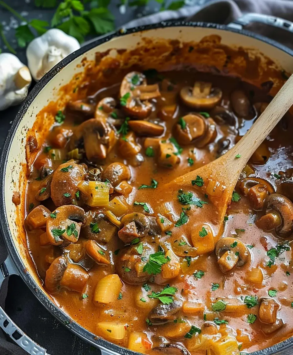 Veganes Lauch Pilz Gulasch Rezept 2 Veganes Lauch Pilz Gulasch Rezept