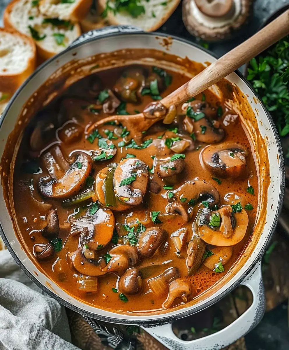 Veganes Lauch Pilz Gulasch Rezept