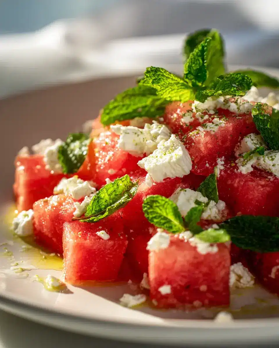 Wassermelonen Feta Salat Rezept